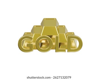 gold bar icon 3d illustration render
