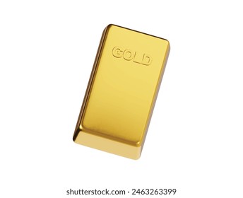  Gold bar icon 3d render illustration