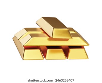  Gold bar icon 3d render illustration