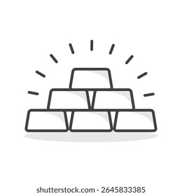 Icono de barra de oro con forma de parpadeo aislado Ilustración vectorial de estilo plano sobre fondo blanco.