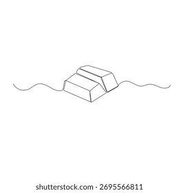 ícone de barra dourada desenho contínuo de uma linha esboço ilustração vetor