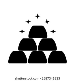 Gold bar icon. isolated flat vector illustration on white background.