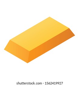 Gold bar icon. Isometric of gold bar vector icon for web design isolated on white background