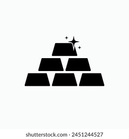 Gold Bar-Symbol. In: Mine Commodity. Assets, Anlagesymbol.