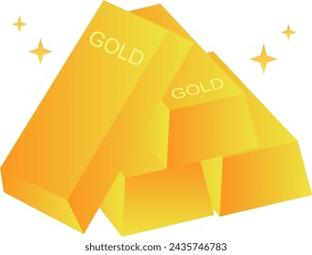 Gold bar icon richness currency invesment vector 02