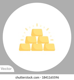 Gold bar icon sign vector,Symbol, logo illustration for web and mobile