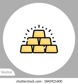 Gold bar icon sign vector,Symbol, logo illustration for web and mobile