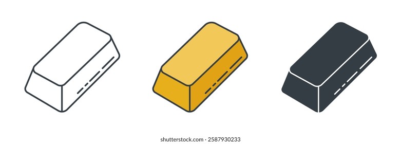 Gold Bar icon symbol vector illustration isolated on white background