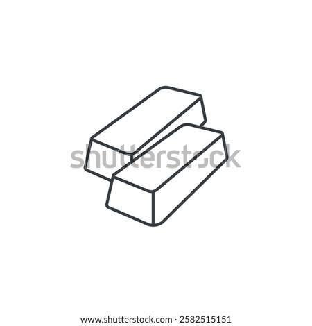 Gold Bar icon symbol vector illustration isolated on white background