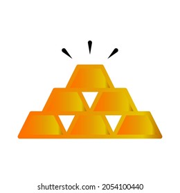 Icono de barra de oro en la ilustración de diseño vectorial de moda