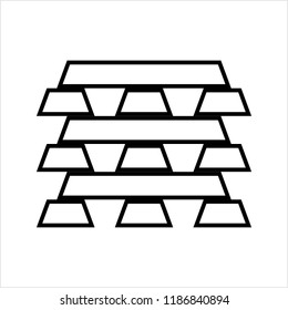 Gold Bar Icon Vector Art Illustration