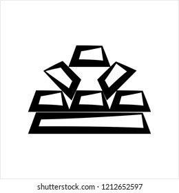 Gold Bar Icon Vector Art Illustration