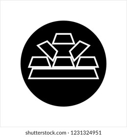 Gold Bar Icon Vector Art Illustration
