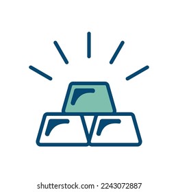 plantilla de diseño vectorial de icono de barra dorada en fondo blanco