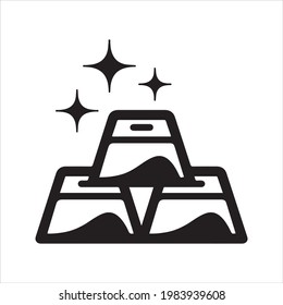 Gold bar icon, vector and glyph