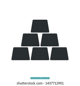 Gold Bar Icon Vector Illustration Logo Template For Website Or Mobile App.