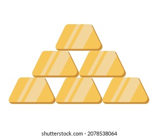 Gold bar icon. Vector illustration isolated on white background.