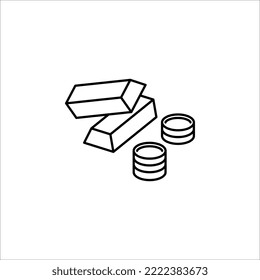 Ilustración vectorial de icono de barra dorada sobre fondo blanco. EPS 10