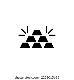 Gold bar icon vector illustration on white background. EPS 10