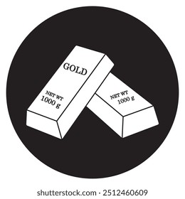 Goldbarren-Symbol, Vektorgrafik-Entwurfsvorlage.