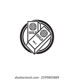 gold bar icon vector illustration design template.