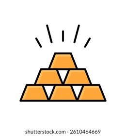 Gold Bar Icon Vector. Gold Bar Vector Icon in line style design. Symbol of Gold Bar. Vector illustration.