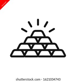 gold bar icon vector logo template in trendy flat style 