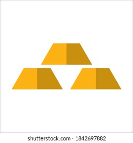 Gold Bar Icon Vector Logo Template Illustration