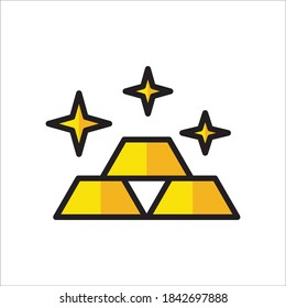 Gold Bar Icon Vector Logo Template Illustration