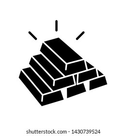 Gold bar icon vector on white background