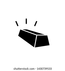 Gold bar icon vector on white background