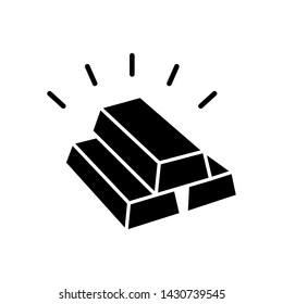 Gold bar icon vector on white background