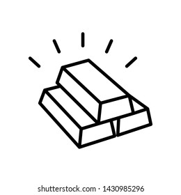 Gold bar icon vector on white background