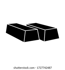 Gold bar icon vector on white background