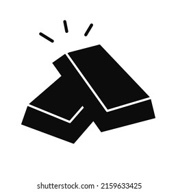 gold bar icon vector with simple design