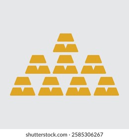 gold bar icon vector or simple gold bar icon isolated on white background