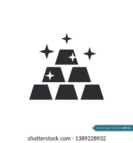 Gold Bar Icon Vector Template Flat Design