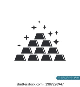 Gold Bar Icon Vector Template Flat Design