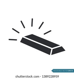 Gold Bar Icon Vector Template Flat Design