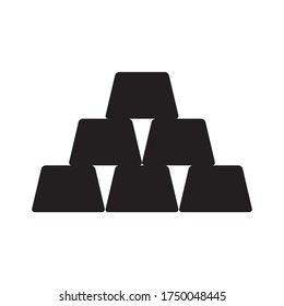 Gold Bar Icon Vector in Trendy Flat Design