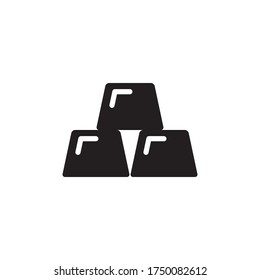 Gold Bar Icon Vector in Trendy Flat Design
