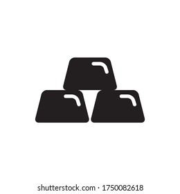 Gold Bar Icon Vector in Trendy Flat Design