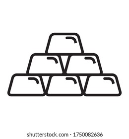 Gold Bar Icon Vector in Trendy Flat Design