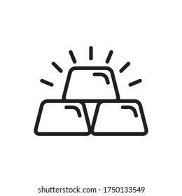 Gold Bar Icon Vector in Trendy Flat Design