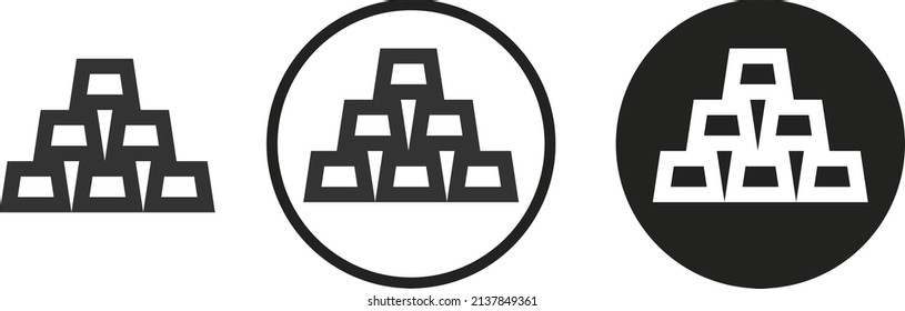Gold bar icon . web icon set .vector illustration