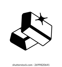 Ícone de barra dourada com ilustração de estoque de vetor de fundo branco