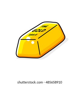 Gold bar isolated.