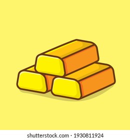 Gold Bar Isolated Cartoon Vector Illustration In Flat Style