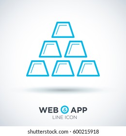 gold bar isolated minimal icon. expensive metal graph line vector icon for websites and mobile minimalistic flat design. 