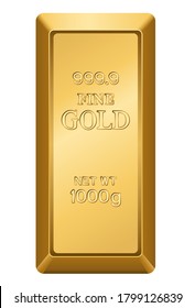 Gold Bar Isolated On White Background Graphic Vector